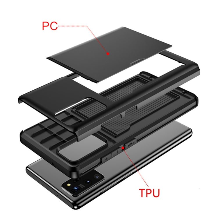 Per Samsung Note20 Custodia protettiva antiurto per armatura robusta con slot per schede