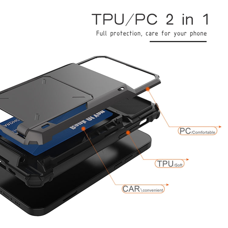 Per iPhone 12 Custodia protettiva per armature robuste antigraffio antiurto con slot per schede, For iPhone 12 mini