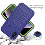 Per iPhone XR Wave Pattern 3 in 1 Custodia protettiva antiurto in silicone + PC