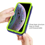 Per iPhone XR Wave Pattern 3 in 1 Custodia protettiva antiurto in silicone + PC