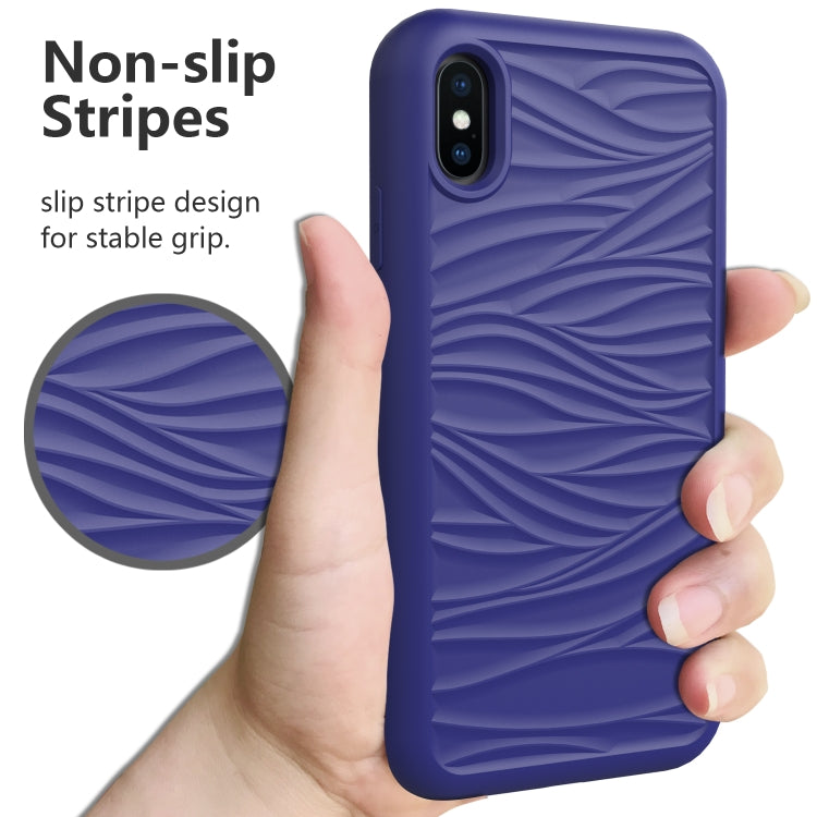 Per iPhone XR Wave Pattern 3 in 1 Custodia protettiva antiurto in silicone + PC