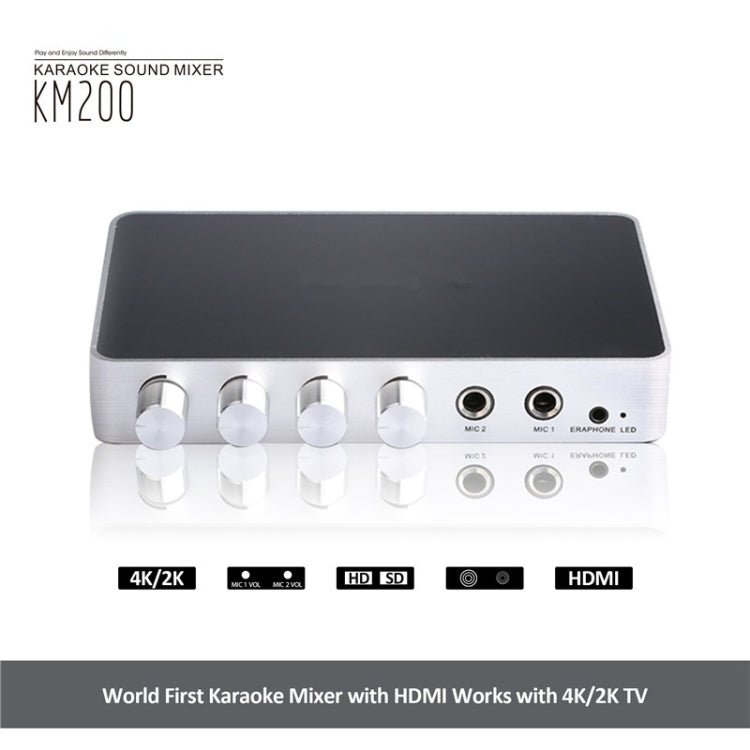 KM200 Sistema di eco audio stereo digitale portatile Macchina HDMI Karaoke Mixer Amplificatore 4K/2K TV PC Home Theater