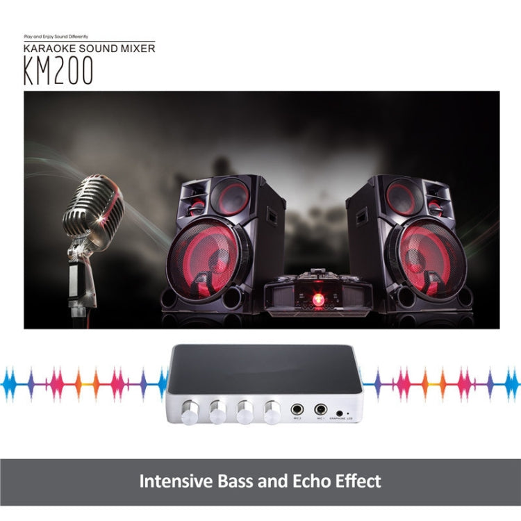 KM200 Sistema di eco audio stereo digitale portatile Macchina HDMI Karaoke Mixer Amplificatore 4K/2K TV PC Home Theater