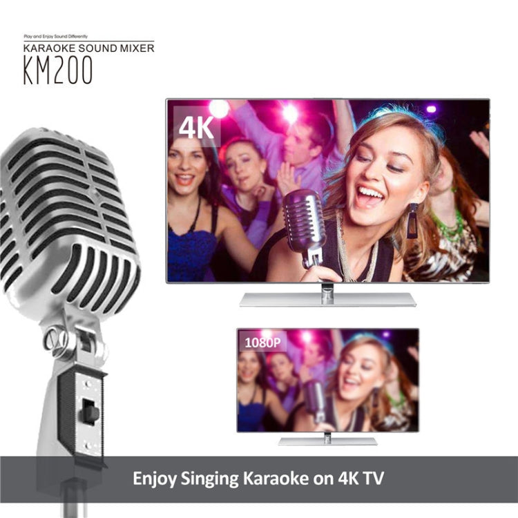 KM200 Sistema di eco audio stereo digitale portatile Macchina HDMI Karaoke Mixer Amplificatore 4K/2K TV PC Home Theater