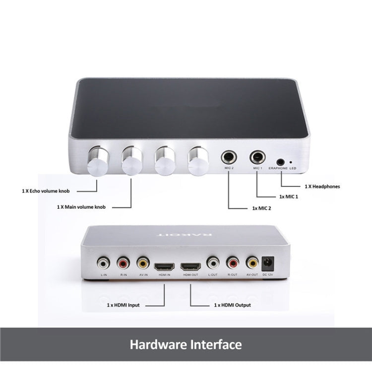 KM200 Sistema di eco audio stereo digitale portatile Macchina HDMI Karaoke Mixer Amplificatore 4K/2K TV PC Home Theater