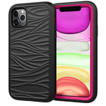 Per iPhone 11 Wave Pattern 3 in 1 Custodia protettiva antiurto in silicone + PC, For iPhone 11