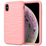 Per iPhone XS Max Wave Pattern 3 in 1 Custodia protettiva antiurto in silicone + PC