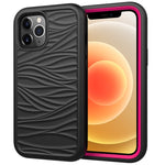 Per iPhone 12 Wave Pattern 3 in 1 Custodia protettiva antiurto in silicone + PC, For iPhone 12 mini