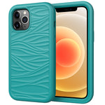 Per iPhone 12 Wave Pattern 3 in 1 Custodia protettiva antiurto in silicone + PC, For iPhone 12 mini