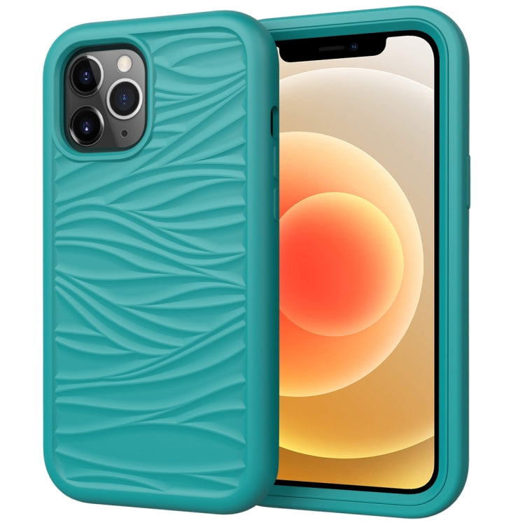 Per iPhone 12 Wave Pattern 3 in 1 Custodia protettiva antiurto in silicone + PC, For iPhone 12 mini