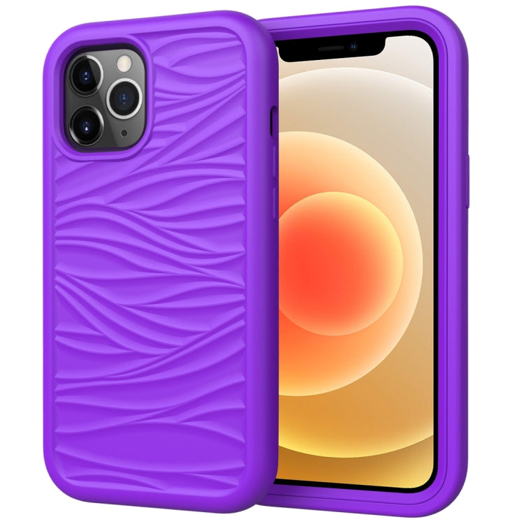 Per iPhone 12 Wave Pattern 3 in 1 Custodia protettiva antiurto in silicone + PC, For iPhone 12 mini