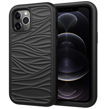 Per iPhone 12 Pro / 12 Max Wave Pattern 3 in 1 Custodia protettiva antiurto in silicone + PC, For iPhone 12 / 12 Pro