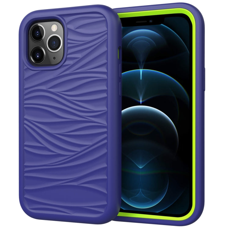 Per iPhone 12 Pro Max Wave Pattern 3 in 1 Custodia protettiva antiurto in silicone + PC, For iPhone 12 Pro Max