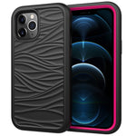 Per iPhone 12 Pro Max Wave Pattern 3 in 1 Custodia protettiva antiurto in silicone + PC, For iPhone 12 Pro Max