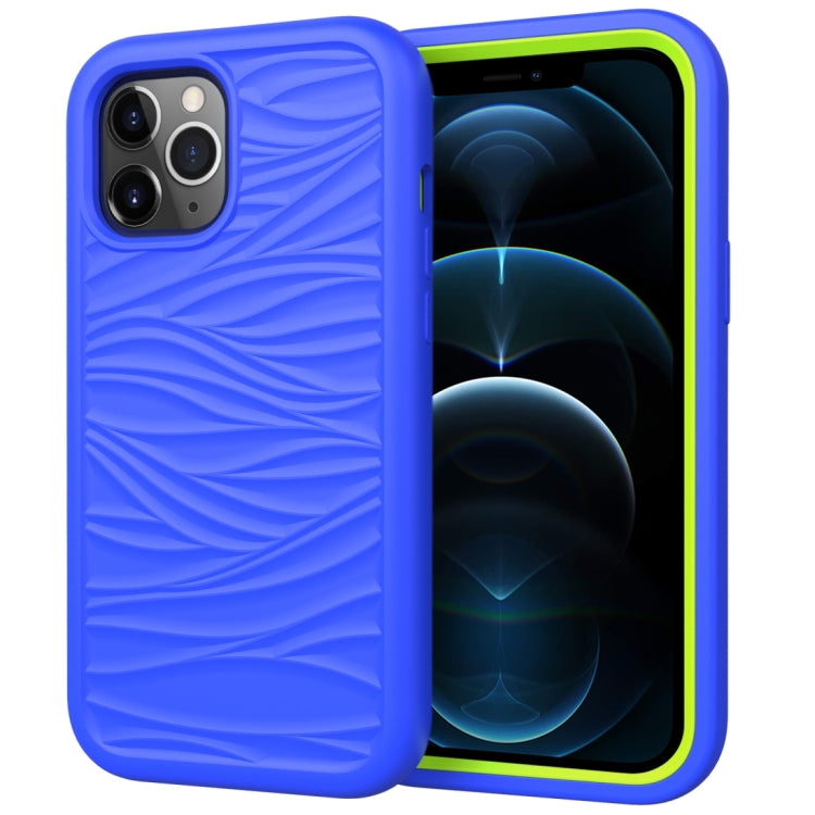 Per iPhone 12 Pro Max Wave Pattern 3 in 1 Custodia protettiva antiurto in silicone + PC, For iPhone 12 Pro Max