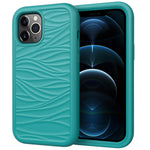 Per iPhone 12 Pro Max Wave Pattern 3 in 1 Custodia protettiva antiurto in silicone + PC, For iPhone 12 Pro Max