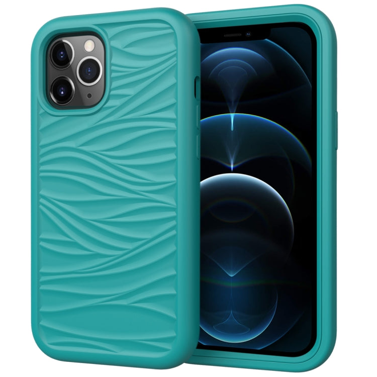 Per iPhone 12 Pro Max Wave Pattern 3 in 1 Custodia protettiva antiurto in silicone + PC, For iPhone 12 Pro Max