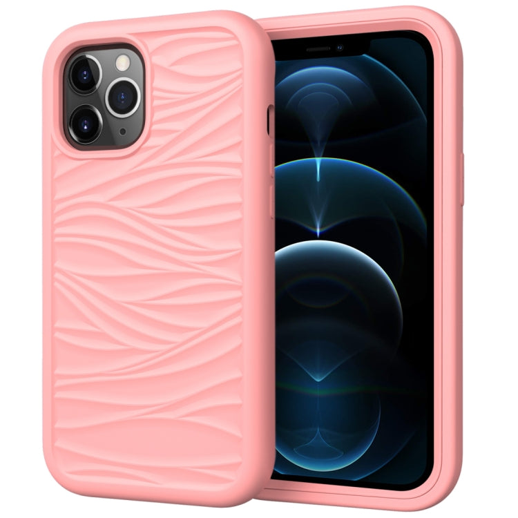 Per iPhone 12 Pro Max Wave Pattern 3 in 1 Custodia protettiva antiurto in silicone + PC, For iPhone 12 Pro Max