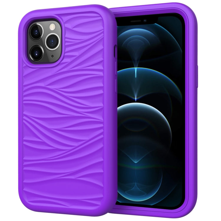 Per iPhone 12 Pro Max Wave Pattern 3 in 1 Custodia protettiva antiurto in silicone + PC, For iPhone 12 Pro Max