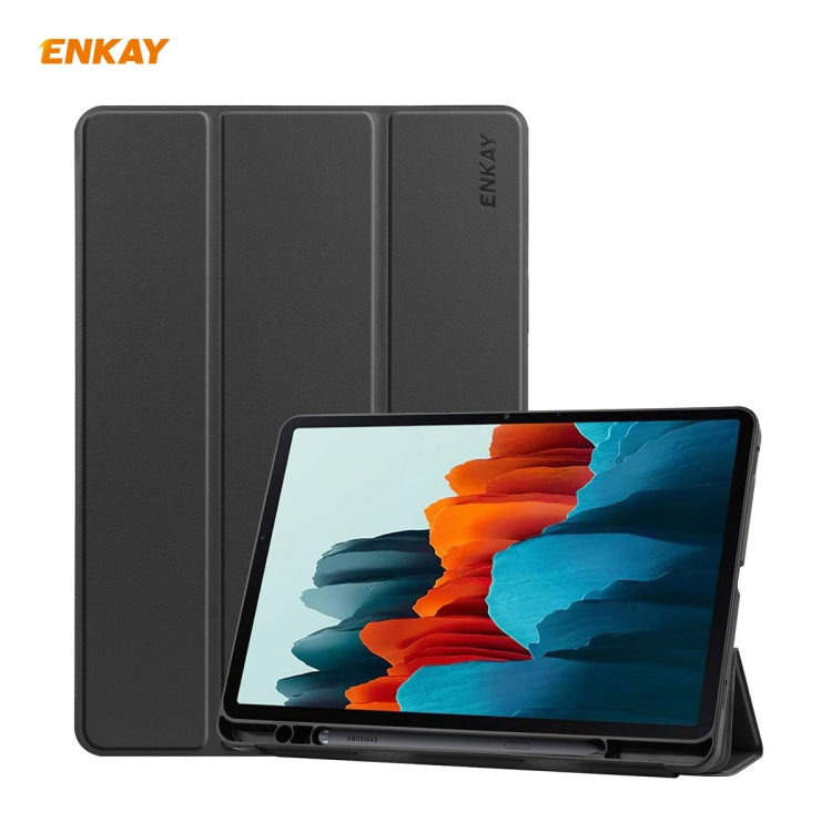 ENKAY ENK-8011 Custodia Smart in pelle PU + TPU con slot per penna per Samsung Galaxy Tab S7 11.0 T870 / T875, For Galaxy Tab S8 / Galaxy Tab S7 11.0