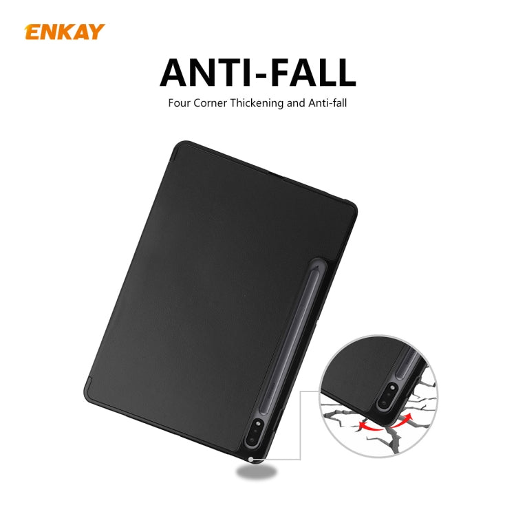 ENKAY ENK-8011 Custodia Smart in pelle PU + TPU con slot per penna per Samsung Galaxy Tab S7 11.0 T870 / T875, For Galaxy Tab S8 / Galaxy Tab S7 11.0