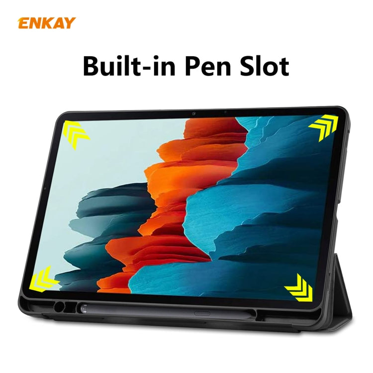 ENKAY ENK-8011 Custodia Smart in pelle PU + TPU con slot per penna per Samsung Galaxy Tab S7 11.0 T870 / T875, For Galaxy Tab S8 / Galaxy Tab S7 11.0