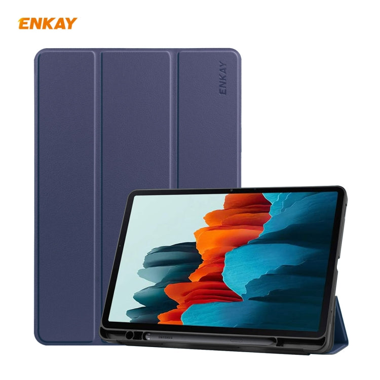 ENKAY ENK-8011 Custodia Smart in pelle PU + TPU con slot per penna per Samsung Galaxy Tab S7 11.0 T870 / T875, For Galaxy Tab S8 / Galaxy Tab S7 11.0