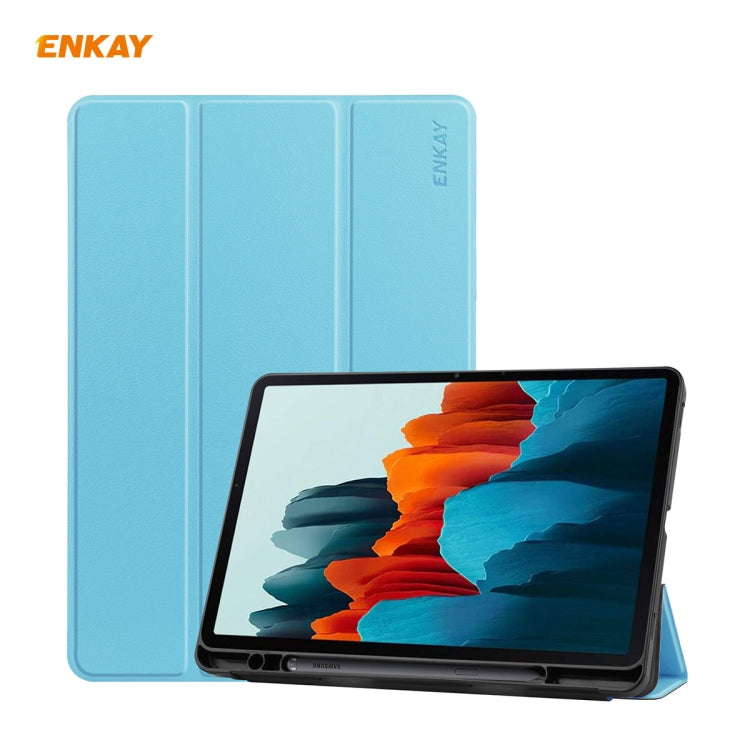ENKAY ENK-8011 Custodia Smart in pelle PU + TPU con slot per penna per Samsung Galaxy Tab S7 11.0 T870 / T875, For Galaxy Tab S8 / Galaxy Tab S7 11.0