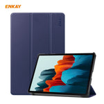 ENKAY ENK-8010 Smart Case in pelle PU + plastica con supporto a tre pieghe per Samsung Galaxy Tab S7 11.0 T870 / T875, For Galaxy Tab S8 / Galaxy Tab S7 11.0