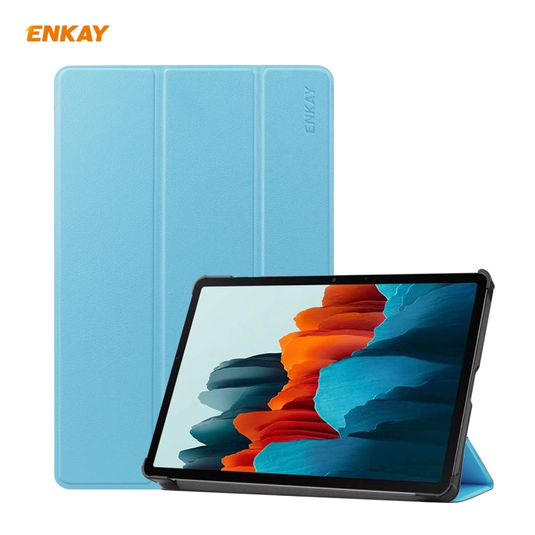 ENKAY ENK-8010 Smart Case in pelle PU + plastica con supporto a tre pieghe per Samsung Galaxy Tab S7 11.0 T870 / T875, For Galaxy Tab S8 / Galaxy Tab S7 11.0