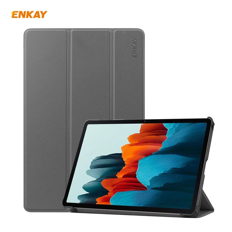 ENKAY ENK-8010 Smart Case in pelle PU + plastica con supporto a tre pieghe per Samsung Galaxy Tab S7 11.0 T870 / T875, For Galaxy Tab S8 / Galaxy Tab S7 11.0