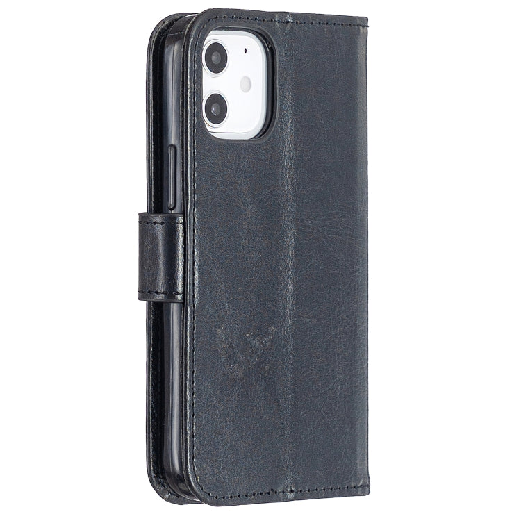 Custodia in pelle a vibrazione orizzontale per iPhone 12 Crazy Horse Texture con supporto e slot per schede e portafoglio e cornice per foto, For iPhone 12 mini