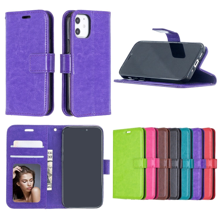 Custodia in pelle a vibrazione orizzontale per iPhone 12 Crazy Horse Texture con supporto e slot per schede e portafoglio e cornice per foto, For iPhone 12 mini