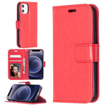 Custodia in pelle a vibrazione orizzontale per iPhone 12 Crazy Horse Texture con supporto e slot per schede e portafoglio e cornice per foto, For iPhone 12 mini