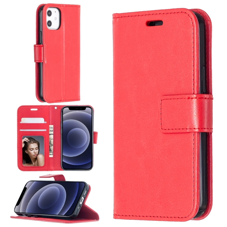Custodia in pelle a vibrazione orizzontale per iPhone 12 Crazy Horse Texture con supporto e slot per schede e portafoglio e cornice per foto, For iPhone 12 mini