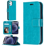 Custodia in pelle a vibrazione orizzontale per iPhone 12 Crazy Horse Texture con supporto e slot per schede e portafoglio e cornice per foto, For iPhone 12 mini