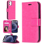 Custodia in pelle a vibrazione orizzontale per iPhone 12 Crazy Horse Texture con supporto e slot per schede e portafoglio e cornice per foto, For iPhone 12 mini