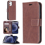 Custodia in pelle a vibrazione orizzontale per iPhone 12 Crazy Horse Texture con supporto e slot per schede e portafoglio e cornice per foto, For iPhone 12 mini