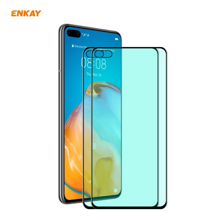 2 PCS ENKAY Hat-Prince 0.26mm 9H 6D Protezione per gli occhi a schermo intero curvo Protezione per vetro temperato con pellicola verde, For Xiaomi Redmi Note 8 Pro, For Xiaomi Redmi Note 9S/Note 9 Pro, For Redmi 10X 4G/Redmi Note 9                     ...