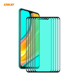 5 PZ ENKAY Hat-Prince 0.26mm 9H 6D Protezione per gli occhi a schermo intero curvo Protezione per vetro temperato con pellicola verde, For Xiaomi Redmi Note 8 Pro, For Redmi Note 9S/Note 9 Pro, For Redmi 10X 4G/Redmi Note 9, For Xiaomi Redmi 9 / 9A / 9...