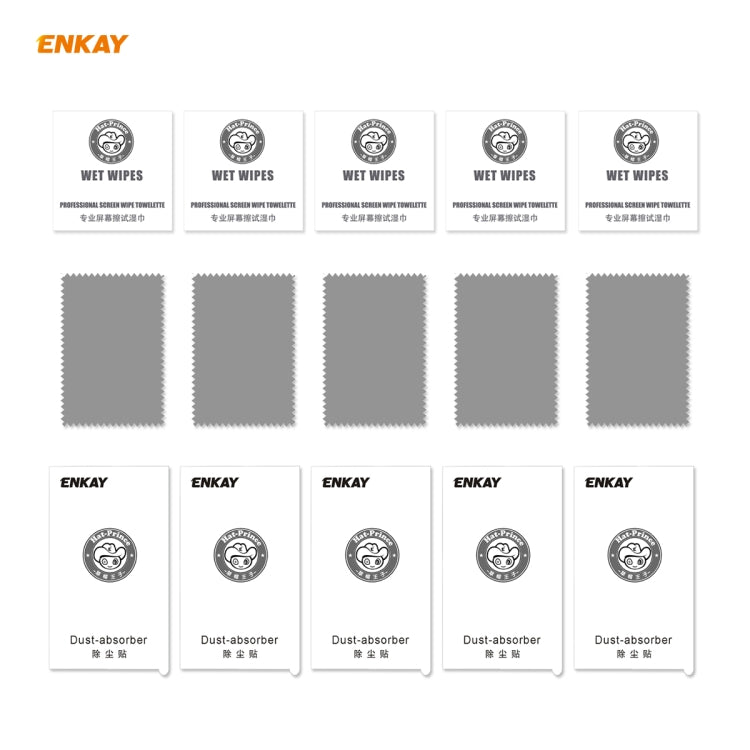 5 PZ ENKAY Hat-Prince 0.26mm 9H 6D Protezione per gli occhi a schermo intero curvo Protezione per vetro temperato con pellicola verde, For Xiaomi Redmi Note 8 Pro, For Redmi Note 9S/Note 9 Pro, For Redmi 10X 4G/Redmi Note 9, For Xiaomi Redmi 9 / 9A / 9...
