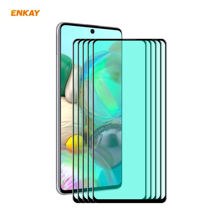 5 PZ ENKAY Hat-Prince 0.26mm 9H 6D Protezione per gli occhi a schermo intero curvo Protezione per vetro temperato con pellicola verde, For Xiaomi Redmi Note 8 Pro, For Redmi Note 9S/Note 9 Pro, For Redmi 10X 4G/Redmi Note 9, For Xiaomi Redmi 9 / 9A / 9...