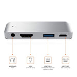Adattatore HUB USB-C 4 in 1 con HDMI, AUX, USB e PD