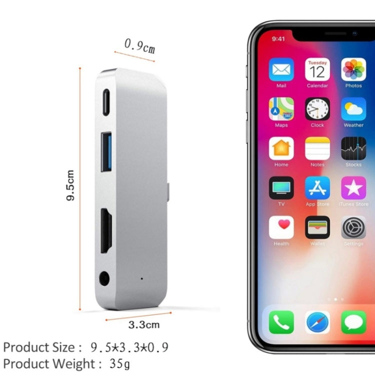 Adattatore HUB USB-C 4 in 1 con HDMI, AUX, USB e PD