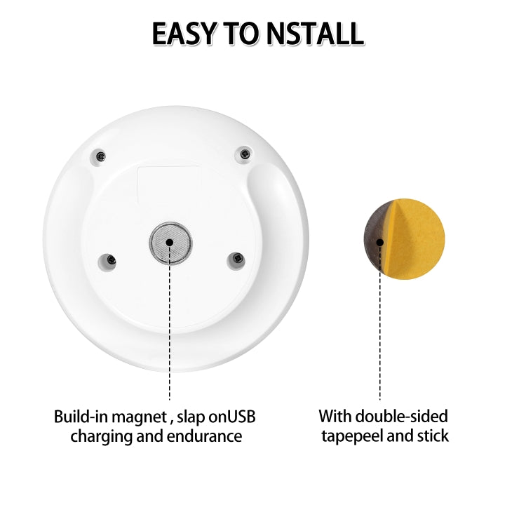 Luce di ricarica USB e controllo del rilevamento del corpo umano Sorriso Luce notturna magnetica, Cold White Light, Warm white light
