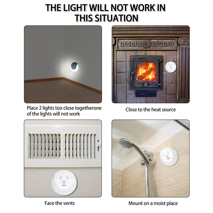 Luce di ricarica USB e controllo del rilevamento del corpo umano Sorriso Luce notturna magnetica, Cold White Light, Warm white light
