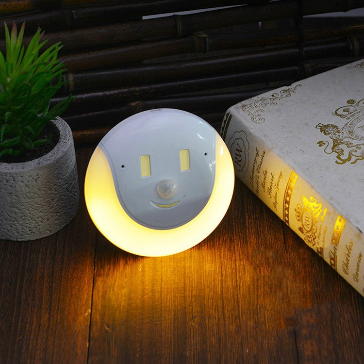 Luce di ricarica USB e controllo del rilevamento del corpo umano Sorriso Luce notturna magnetica, Cold White Light, Warm white light