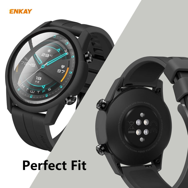 Per Huawei Watch GT 2 46mm ENKAY Hat-Prince ENK-AC8202 Custodia smerigliata per PC a copertura totale + protezione in vetro temperato 9H