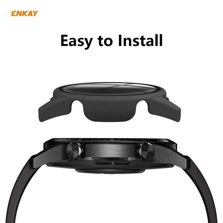Per Huawei Watch GT 2 42mm ENKAY Hat-Prince ENK-AC8201 Custodia smerigliata per PC a copertura totale + protezione in vetro temperato 9H