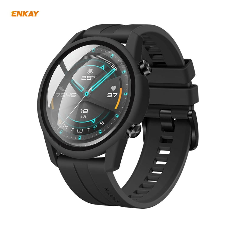 Per Huawei Watch GT 2 42mm ENKAY Hat-Prince ENK-AC8201 Custodia smerigliata per PC a copertura totale + protezione in vetro temperato 9H